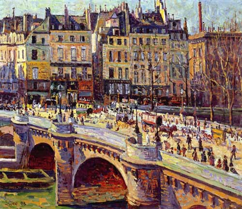Painting Code#41050-Maximilien Luce - The Quai Conti, Daytime