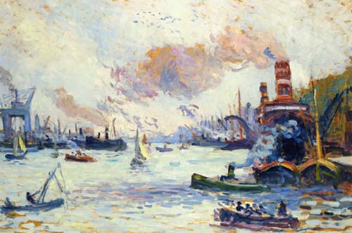 Painting Code#41053-Maximilien Luce - Rotterdam