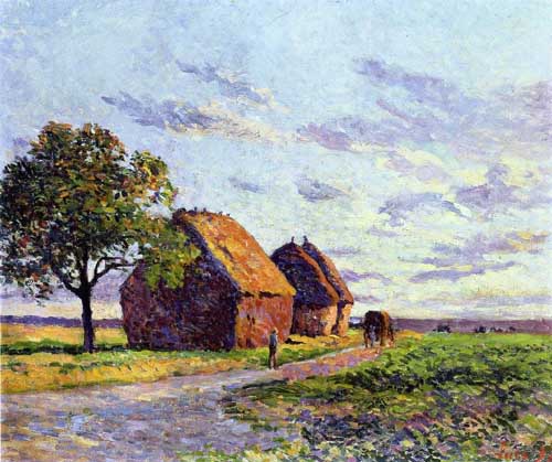 Painting Code#41059-Maximilien Luce - Haystacks, Plaine d'Essoyes