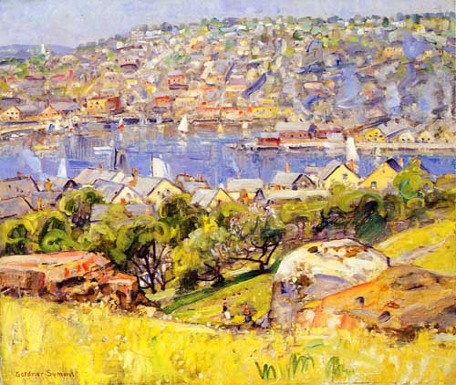 Painting Code#41104-George Gardner Symons - Fishing Village, St. Ives