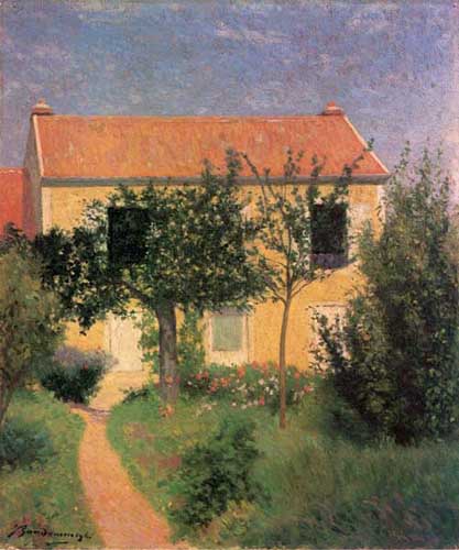 Painting Code#41212-Federico Zandomeneghi - The Red Roof