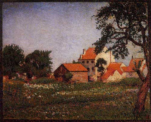 Painting Code#41214-Georges Lemmen - House at La Hulpe