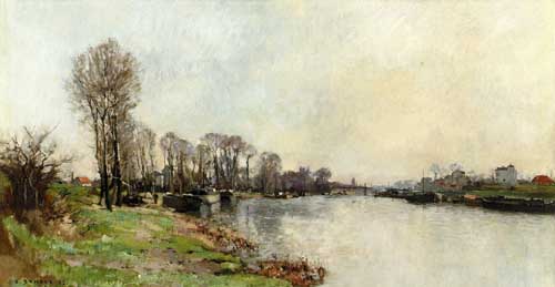 Painting Code#41220-Pierre-Emmanuel Damoye - Banks of the River