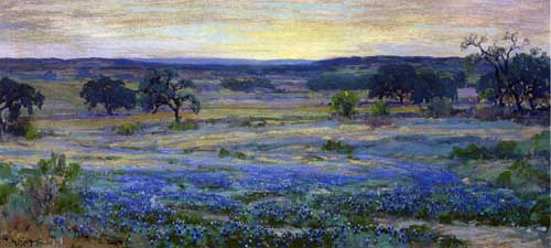 Painting Code#41230-Julian Onderdonk - Bluebonnets at Dusk