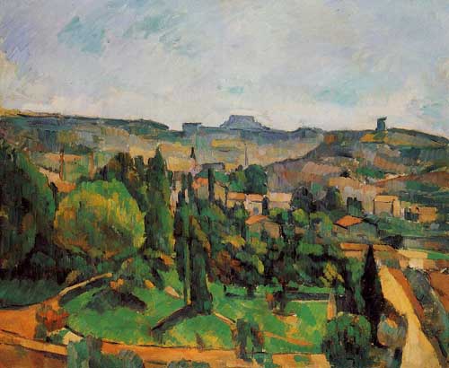 Painting Code#41255-Cezanne, Paul - Houses in Provence - Ile de France Landscape