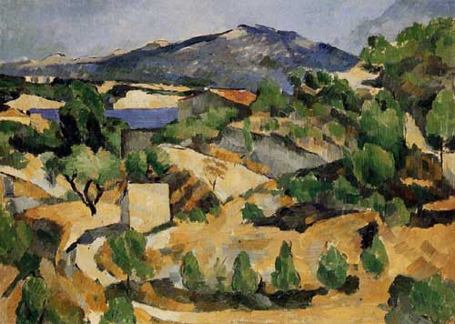 Painting Code#41258-Cezanne, Paul - Houses in Provence - Mountains in Provence (near L'Estaque)