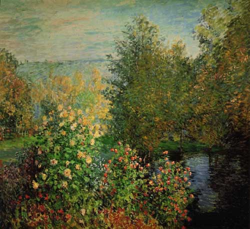 Painting Code#41437-Monet, Claude - The Hoschedes' Garden at Montgeron