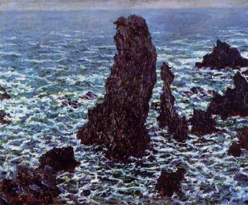 Painting Code#41453-Monet, Claude - The 'Pyramids' of Port Coton, Belle-Ile-en-Mer