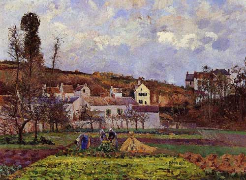 Painting Code#41714-Pissarro, Camille - Kitchen Gardens at l'Hermitage, Pontoise