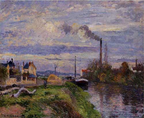 Painting Code#41750-Pissarro, Camille - Le Quai du Pothuis a Pontoise