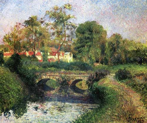 Painting Code#41752-Pissarro, Camille - Little Bridge on the Voisne, Osny