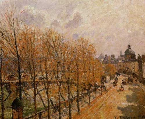 Painting Code#41797-Pissarro, Camille - Quai Malaquais - Morning, Sun