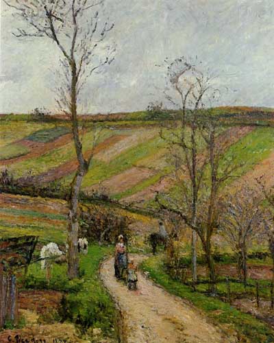 Painting Code#41814-Pissarro, Camille - Route du Fond de l'Hermitage, Pontoise