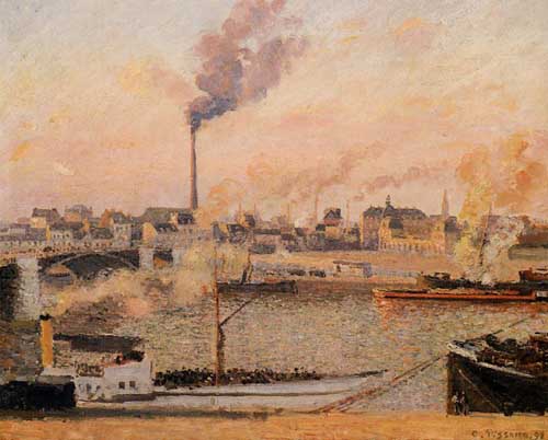 Painting Code#41821-Pissarro, Camille - Saint-Sever, Rouen, Morning, Five O'Clock
