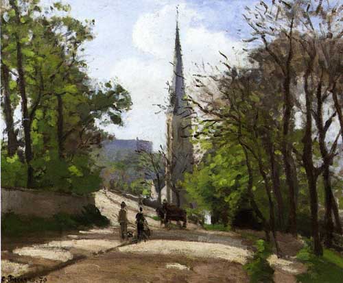 Painting Code#41833-Pissarro, Camille - St. Stephen's Church, Lower Norwood