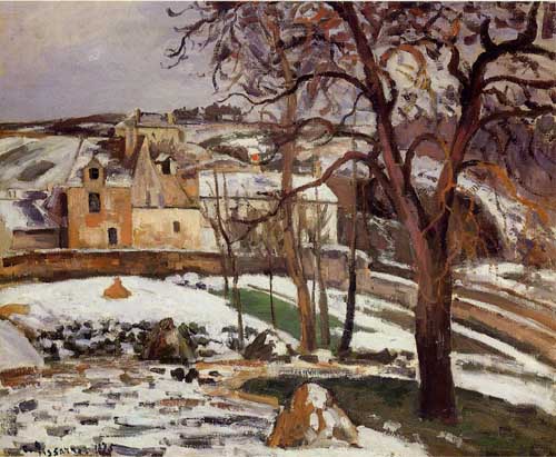 Painting Code#41873-Pissarro, Camille - The Effect of Snow at l'Hermitage, Pontoise