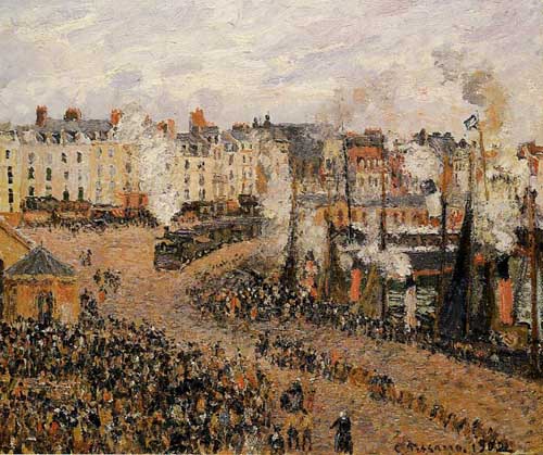 Painting Code#41883-Pissarro, Camille - The Fishmarket, Dieppe 