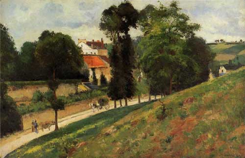 Painting Code#41953-Pissarro, Camille - The Saint-Antoine Road at l'Hermitage, Pontoise