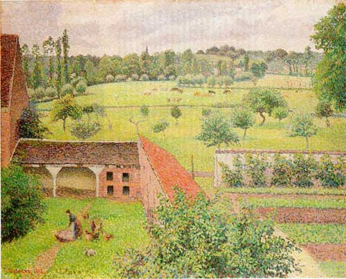 Painting Code#41980-Pissarro, Camille - View from My Window, Eragny