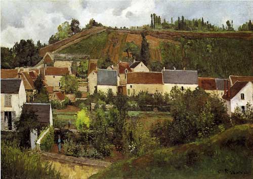 Painting Code#41988-Pissarro, Camille - View of l'Hermitage, Jallais Hills, Pontoise