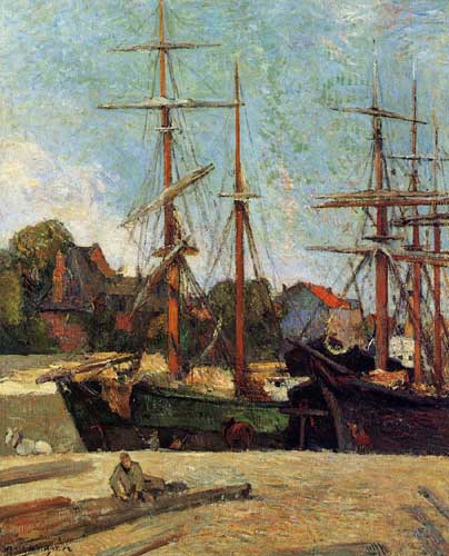 Painting Code#42184-Gauguin, Paul - Schooner and Three-Master