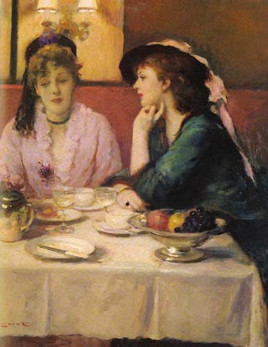 Painting Code#45035-Toussaint, Fernand(Belgium): Confidences Au Dejeuner