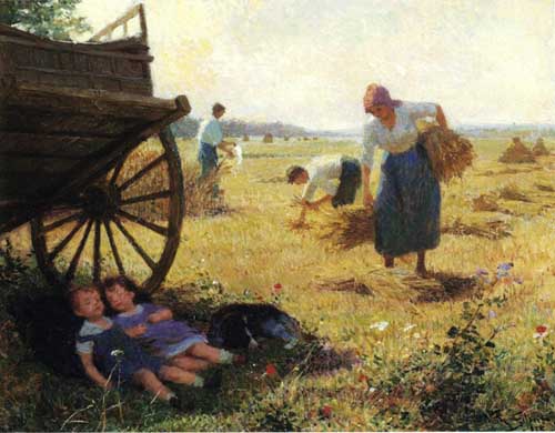 Painting Code#45039-Victor Gabriel Gilbert - Haymaking
