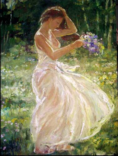 Painting Code#45277-Picking Flowers