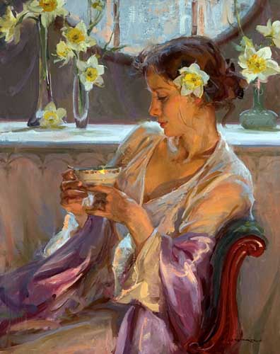 Painting Code#45283-Daniel F. Gerhartz - Tea Time