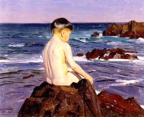 Painting Code#45395-Correa, Benito Rebolledo: At The Beach