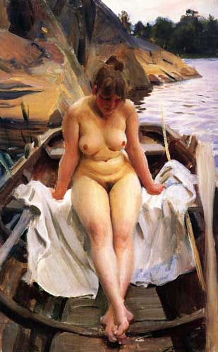 Painting Code#45530-Zorn, Anders(Sweden): In Werner's Rowing Boat