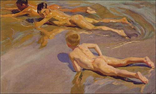 Painting Code#45540-Sorolla y Bastida, Joaquin(Spain): Children on the Beach