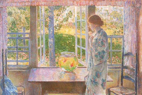Painting Code#45565-Hassam, Childe(USA): The Goldfish Window

