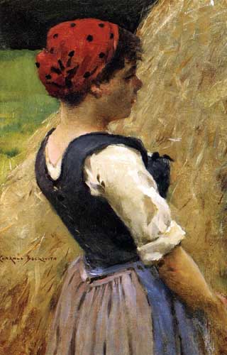 Painting Code#45602-Beckwith, James Carroll(USA): Normandy Girl