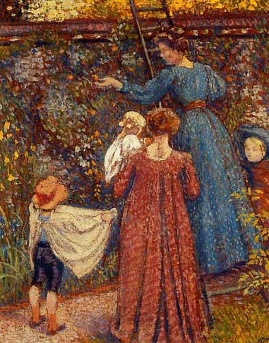 Painting Code#45694-Georges Lemmen - Picking Fruit
