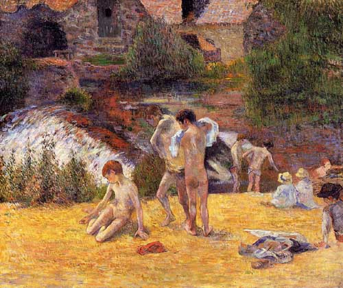 Painting Code#46052-Gauguin, Paul - The Moulin du Bois d'Amour Bathing Place