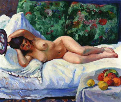 Painting Code#46064-Henri Manguin - Small Odalisque