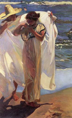 Painting Code#46170-Sorolla y Bastida, Joaquin - After a Bathe