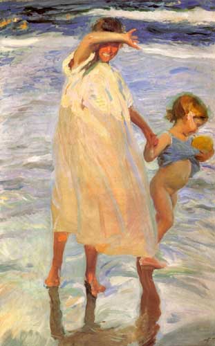 Painting Code#46177-Sorolla y Bastida, Joaquin - The Two Sisters