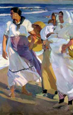 Painting Code#46181-Sorolla y Bastida, Joaquin - Valencian Fisherwomen