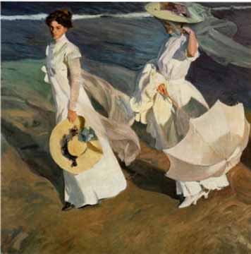 Painting Code#46182-Sorolla y Bastida, Joaquin - Walk on the Beach