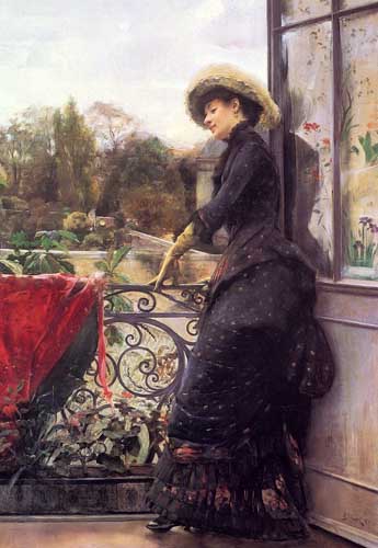 Painting Code#46196-Stewart Julius LeBlanc - On The Terrace
