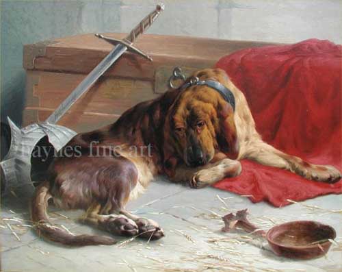 Painting Code#5045-Richard Ansdell - Waiting for his Master