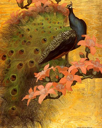 Painting Code#5251-Botke, Jessie Arms(USA): Blue Peacock