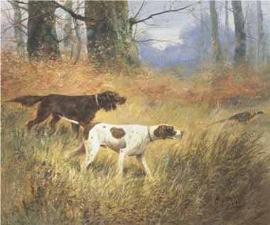 Painting Code#5359-Eugene Petit - Pointers in the Landscape