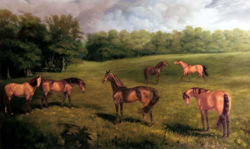 Painting Code#5404-Palmer, James Lynwood(UK): The Duke Of Portland's Stallions At Welbeck Stud