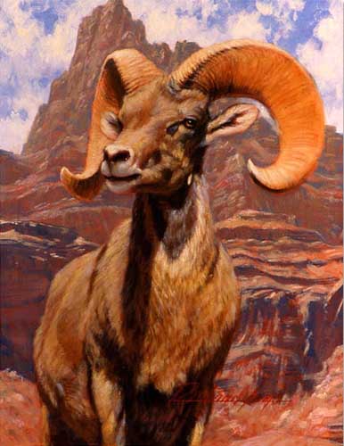 Painting Code#5530-Richard Iams: Unkar Creek-Big Horn