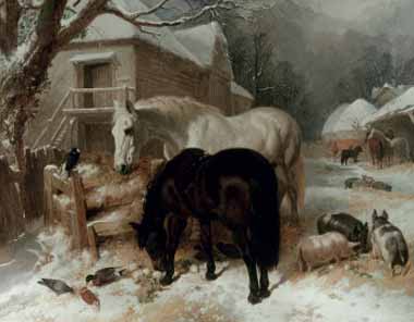 Painting Code#5602-John Herring - Farmyard Scene