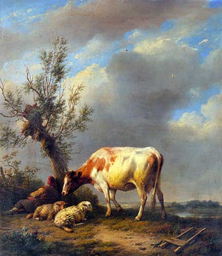 Painting Code#5657-Verboeckhoven, Eugene Joseph: The Shepherd's Rest
