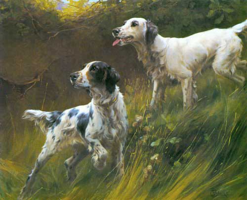 Painting Code#5770-Blinks, Thomas(UK) - Two English Setters
